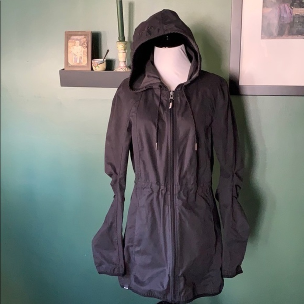 Bench black hooded anorak zip front jacket Small/6